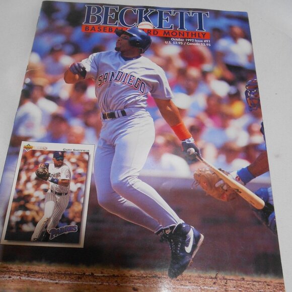 EXCELLENT BECKETT BASEBALL CARD MONTHLY MAGAZINE OCTOBER 1992 GARY SHEFFIELD ⚾ - Picture 3 of 9